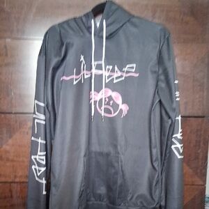 💎🖤💜 NWOT Lil PEEP Black Hoodie W Pink Graphic Front, Back & Sleeve Prints